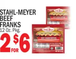 Bravo Supermarkets STAHL-MEYER BEEF BEEF FRANKS offer
