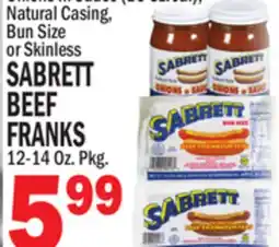 Bravo Supermarkets SABRETT BEEF FRANKS offer