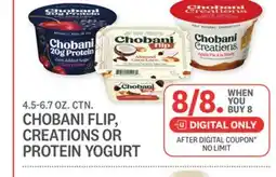 Kings Food Markets CHOBANI FLIP, CREATIONS OR PROTEIN YOGURT offer