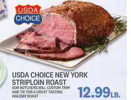 Kings Food Markets USDA CHOICE NEW YORK STRIPLOIN ROAST offer