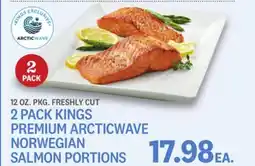 Kings Food Markets 2 PACK KINGS PREMIUM ARCTICWAVE NORWEGIAN SALMON PORTIONS offer