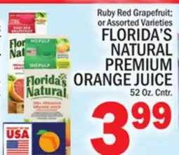 C Town FLORIDA'S NATURAL PREMIUM ORANGE JUICE offer