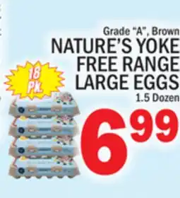 C Town NATURE'S YOKE FREE RANGE LARGE EGGS offer