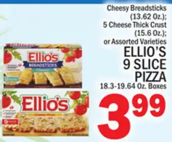 C Town ELLIO'S 9 SLICE PIZZA 18.3-19.64 Oz. Boxes offer