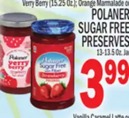 C Town POLANER SUGAR FREE PRESERVES 13-13.5 Oz. Jar offer