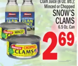 C Town SNOW'S CLAMS 6.5 Oz. Can offer