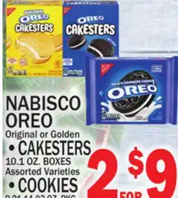 C Town NABISCO OREO Original or Golden CAKESTERS 10.1 OZ. BOXES COOKIES offer
