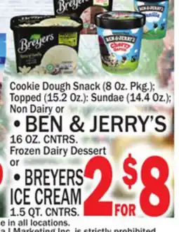 C Town BEN & JERRY'S 16 OZ. CNTRS offer