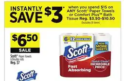 Dollar General Scott Paper Towels or Comfort Plus TM Bath Tissue offer