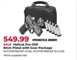 Runnings Springfield Armory Hellcat Pro OSP 9mm Pistol offer