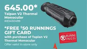 Runnings Taipan V2 Thermal Monocular offer
