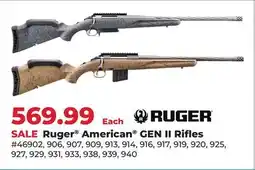 Runnings Ruger American GEN II Rifles offer