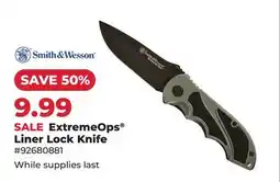 Runnings Smith & Wesson ExtremeOps Liner Lock Knife offer