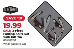 Runnings Old Timer 3 Piece Folding Knife Set with Gift Tin offer