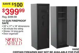 Dunham's Sports 14 GUN FIREPROOF SAFE offer