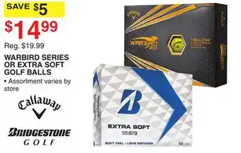 Dunham's Sports WARBIRD SERIES OR EXTRA SOFT GOLF BALLS offer