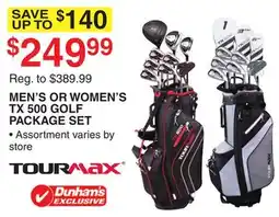 Dunham's Sports MEN'S OR WOMEN'S TX 500 GOLF PACKAGE SET offer