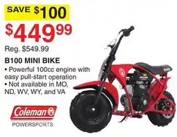Dunham's Sports B100 MINI BIKE offer