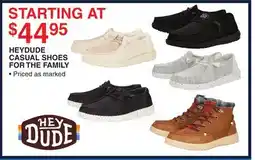 Dunham's Sports HEYDUDE CASUAL SHOES FOR THE FAMILY offer