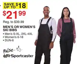 Dunham's Sports MEN'S OR WOMEN'S SKI BIBS offer