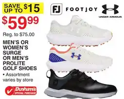 Dunham's Sports MEN'S OR WOMEN'S SURGE OR MEN'S PROLITE GOLF SHOES offer