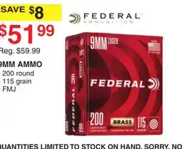 Dunham's Sports 9MM AMMO offer
