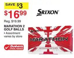 Dunham's Sports MARATHON 2 GOLF BALLS offer