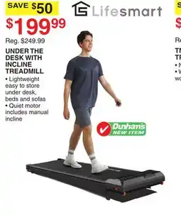 Dunham's Sports UNDER THE DESK WITH INCLINE TREADMILL offer