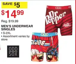 Dunham's Sports ODD SOX MEN'S UNDERWEAR SINGLES offer