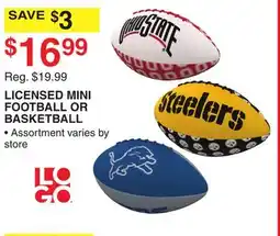 Dunham's Sports LICENSED MINI FOOTBALL OR BASKETBALL offer