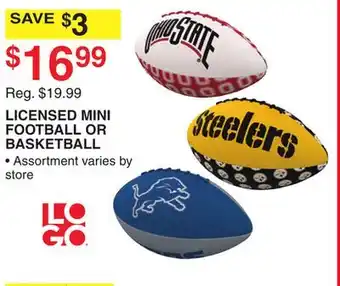 Dunham's Sports LICENSED MINI FOOTBALL OR BASKETBALL offer