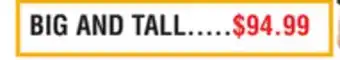 Dunham's Sports BIG AND TALL offer