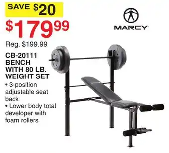 Dunham's Sports CB-20111 BENCH WITH 80 LB. WEIGHT SET offer