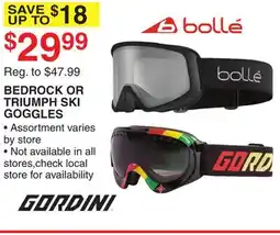 Dunham's Sports BEDROCK OR TRIUMPH SKI GOGGLES offer