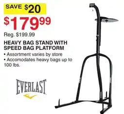 Dunham's Sports HEAVY BAG STAND WITH SPEED BAG PLATFORM offer