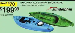 Dunham's Sports EXPLORER 10.4 SIT-IN OR SIT-ON KAYAK offer
