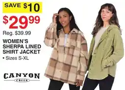 Dunham's Sports WOMEN'S SHERPA LINED SHIRT JACKET offer