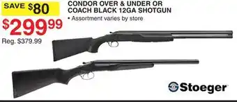 Dunham's Sports STOEGER CONDOR OVER & UNDER OR COACH BLACK 12GA SHOTGUN offer