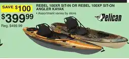 Dunham's Sports REBEL 100XR SIT-IN OR REBEL 100XP SIT-ON ANGLER KAYAK offer