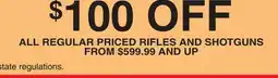 Dunham's Sports ALL REGULAR PRICED RIFLES AND SHOTGUNS offer