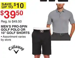 Dunham's Sports MEN'S PRO-SPIN GOLF POLO OR 10 GOLF SHORTS offer