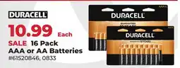 Runnings Duracell 16 Pack AAA or AA Batteries offer