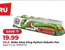 Runnings Zuru Robo Alive King Python Robotic Pet offer