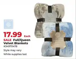 Runnings Sutton Full/Queen Velvet Blankets offer