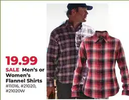 Runnings Noble Outfitters Men's or Women's Flannel Shirts offer