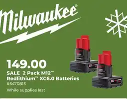 Runnings Milwaukee 2 Pack M12 Redlithium XC6.0 Batteries offer