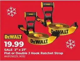 Runnings DEWALT 2 x 27' Flat or Double J Hook Ratchet Strap offer