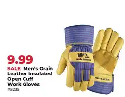 Runnings Wells Lamont Men's Grain Leather Insulated Open Cuff Work Gloves offer