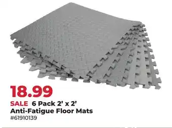 Runnings Performance Tool 6 Pack 2' x 2' Anti-Fatigue Floor Mats offer