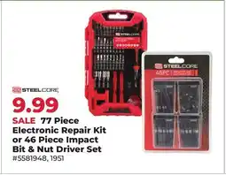 Runnings Steelcore 77 Piece Electronic Repair Kit or 46 Piece Impact Bit & Nut Driver Set offer